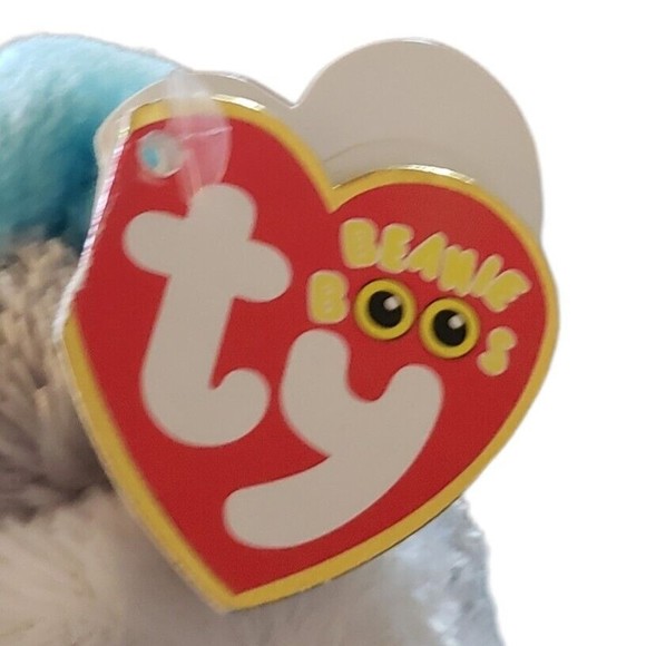 Ty Beanie Boos 6 INCH Slush GREY AND WHITE HUSKY SMALL Plush Animal Toy GUC - Picture 4 of 8